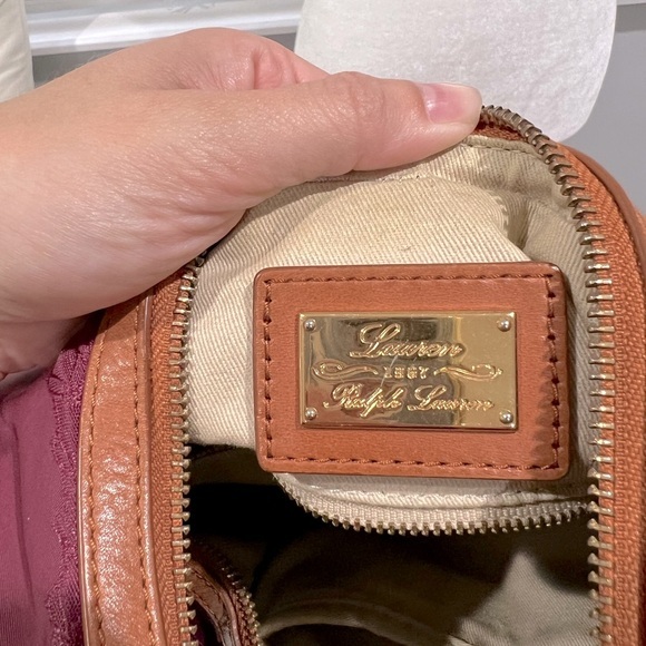 Vintage Ralph Lauren Burgundy Wine and Brown Leather Trim Shoulder‎ bag - Picture 8 of 8